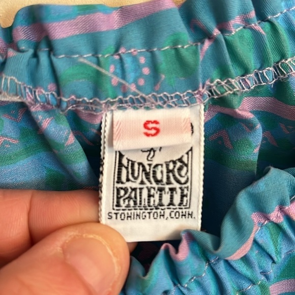 Hungry Palette Silk Screen Print Dress 70s Peasant Paisley Floral Dress Size S - Picture 4 of 16